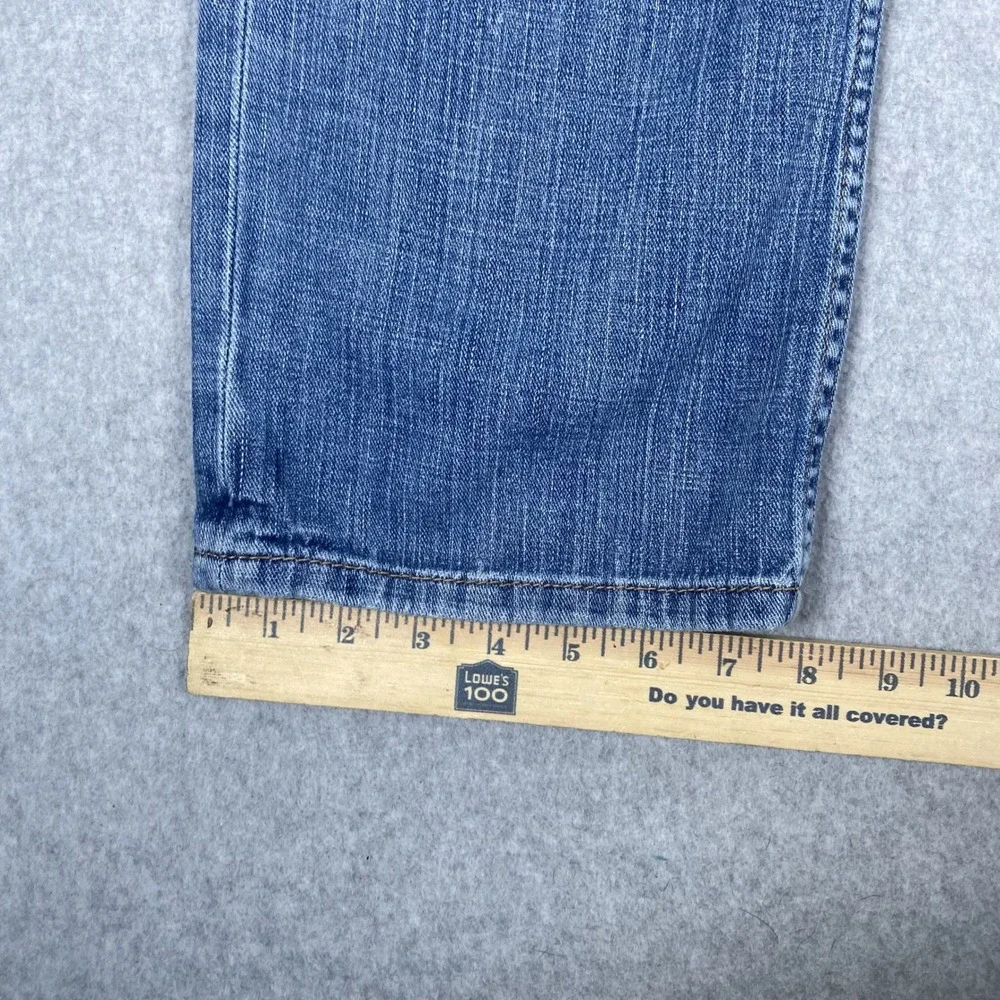 Levi 514 Straight Fit Jeans Mens 36x30 Blue Medium Wash Distressed Denim